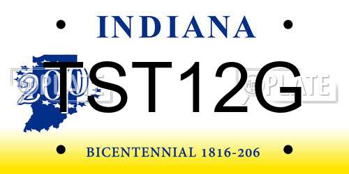 TST12G Indiana License Plate