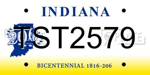 TST2579 Indiana License Plate