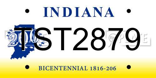 TST2879 Indiana License Plate