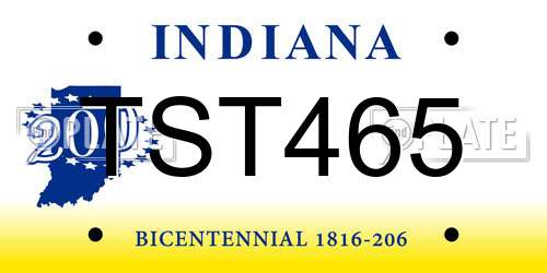 TST465 Indiana License Plate
