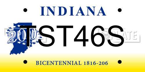 TST46S Indiana License Plate