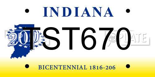 TST670 Indiana License Plate