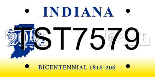 TST7579 Indiana License Plate