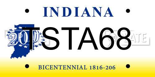 TSTA68 Indiana License Plate