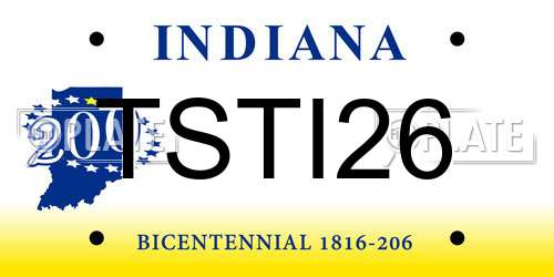 TSTI26 Indiana License Plate