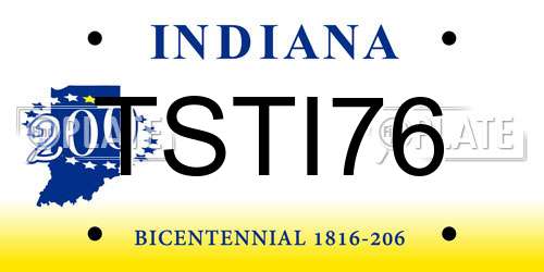 TSTI76 Indiana License Plate