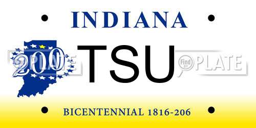 TSU Indiana License Plate