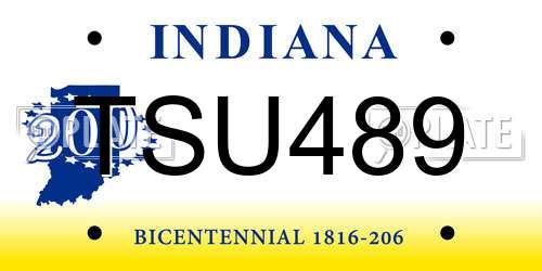 TSU489 Indiana License Plate