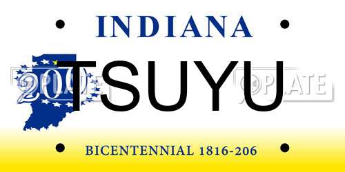 TSUYU Indiana License Plate