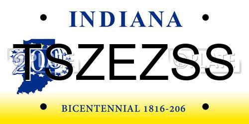 TSZEZSS Indiana License Plate