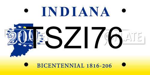 TSZI76 Indiana License Plate