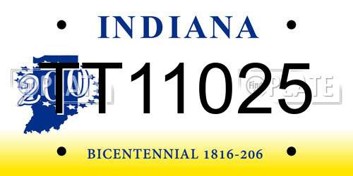 TT11025 Indiana License Plate