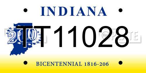 TT11028 Indiana License Plate