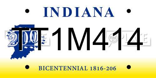 TT1M414 Indiana License Plate