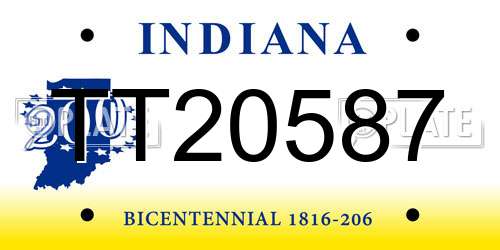 TT20587 Indiana License Plate