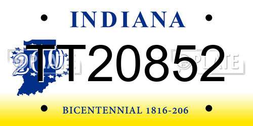 TT20852 Indiana License Plate