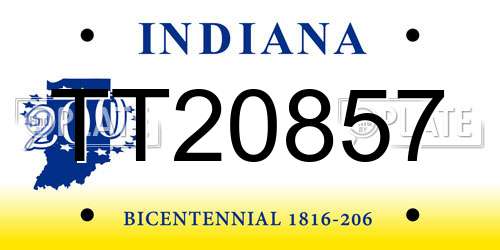 TT20857 Indiana License Plate
