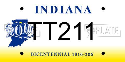 TT211 Indiana License Plate