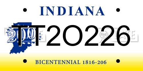 TT2O226 Indiana License Plate
