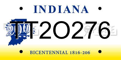 TT2O276 Indiana License Plate