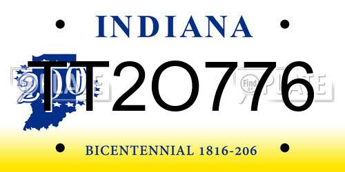 TT2O776 Indiana License Plate