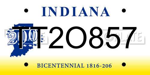 TT2O857 Indiana License Plate