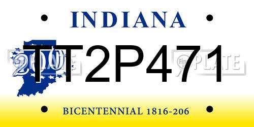 TT2P471 Indiana License Plate