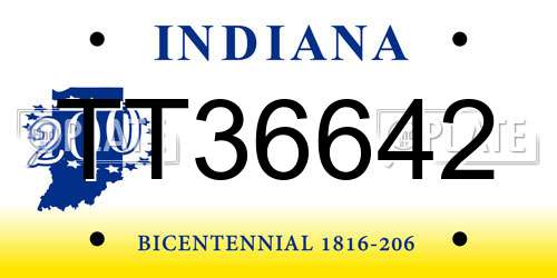 TT36642 Indiana License Plate