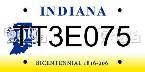 TT3E075 Indiana License Plate