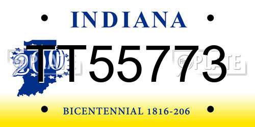 TT55773 Indiana License Plate