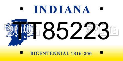 TT85223 Indiana License Plate