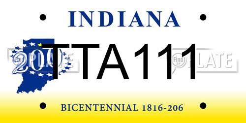 TTA111 Indiana License Plate