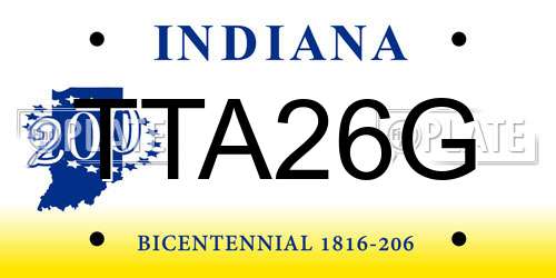TTA26G Indiana License Plate