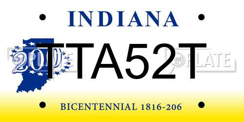 TTA52T Indiana License Plate