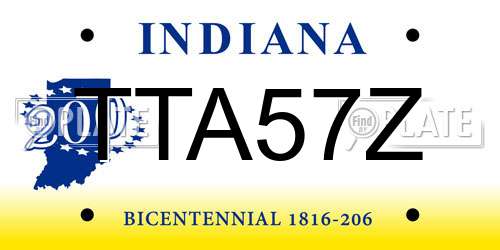 TTA57Z Indiana License Plate