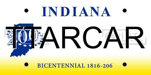 TTARCAR Indiana License Plate