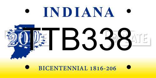 TTB338 Indiana License Plate