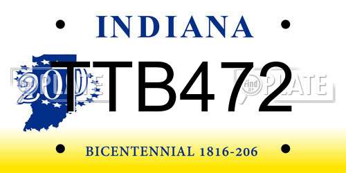 TTB472 Indiana License Plate