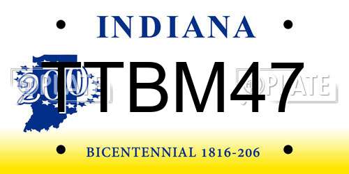 TTBM47 Indiana License Plate