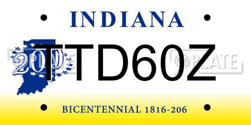 TTD60Z Indiana License Plate