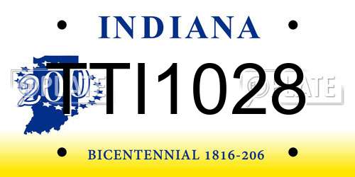 TTI1028 Indiana License Plate
