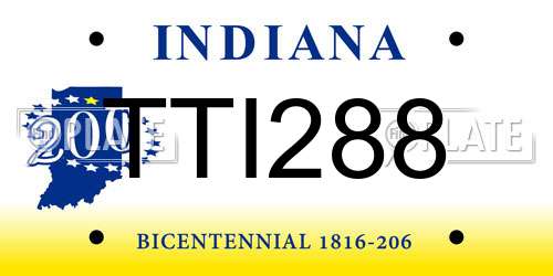 TTI288 Indiana License Plate