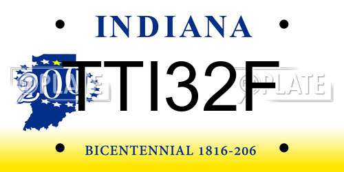 TTI32F Indiana License Plate