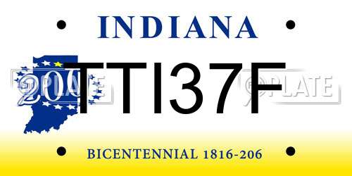 TTI37F Indiana License Plate