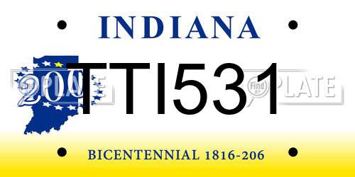 TTI531 Indiana License Plate