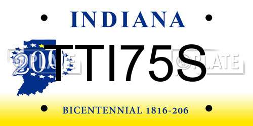 TTI75S Indiana License Plate
