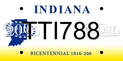 TTI788 Indiana License Plate