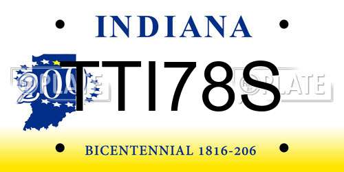 TTI78S Indiana License Plate