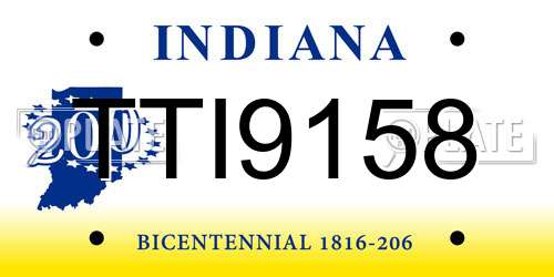 TTI9158 Indiana License Plate