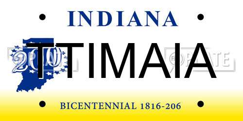 TTIMAIA Indiana License Plate